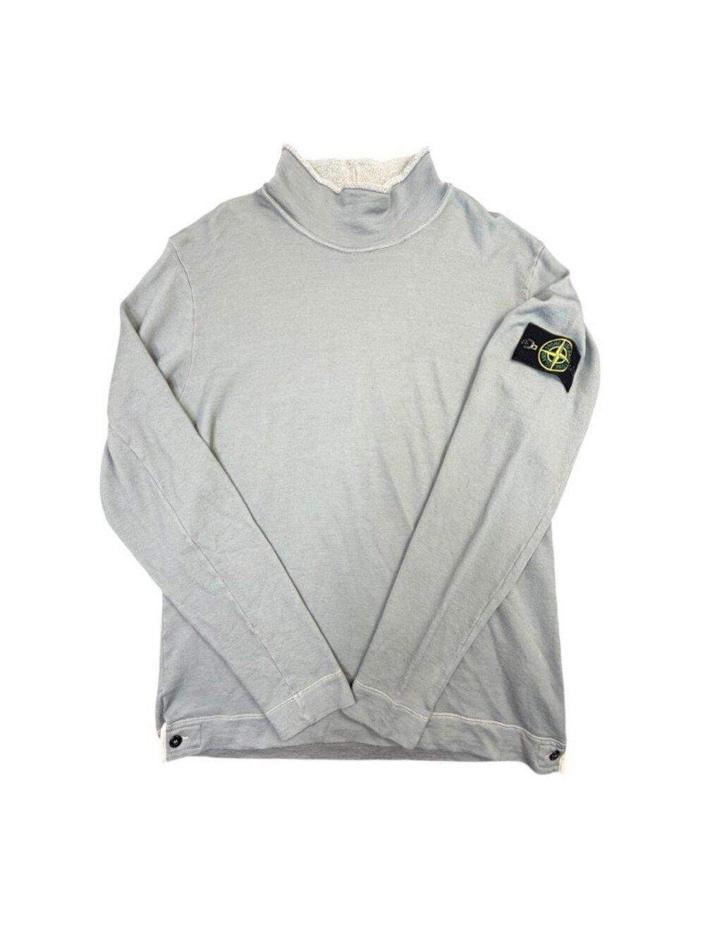 Stone Island Gray Mock Neck Sweatshirt Pullover Wool Blend Size XL Made in Italy